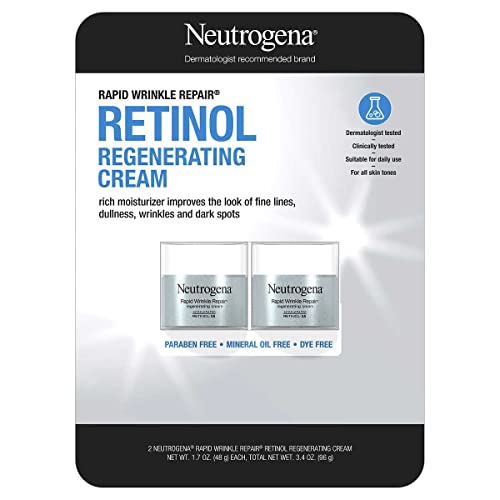 Neutrogena Rapid Wrinkle Repair Retinol Face Moisturizer, Daily Anti-Aging Cream with & Hyaluronic Acid to Fight Fine Lines, Wrinkles, Dark Spots, 1.7 oz (pack of 2) 3.4 Ounce detail view