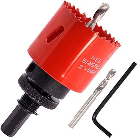 Koopi 2 Inch BI-Metal Hole Saw with Heavy Duty Arbor, 38mm Depth Hole Cutter for Easily Drilling Wood, Plastic, Plywood, Drywall, Metal，Aluminum(51mm) Cover