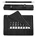 Large Knife Bag(11 Slots), Tool Pouch for Chef's, Heavy Duty Waxed Canvas Knife Roll, Portable Travel Tool Roll Pouch for Meat Cleaver, Knife Sharpener, Gift for Men(Black)