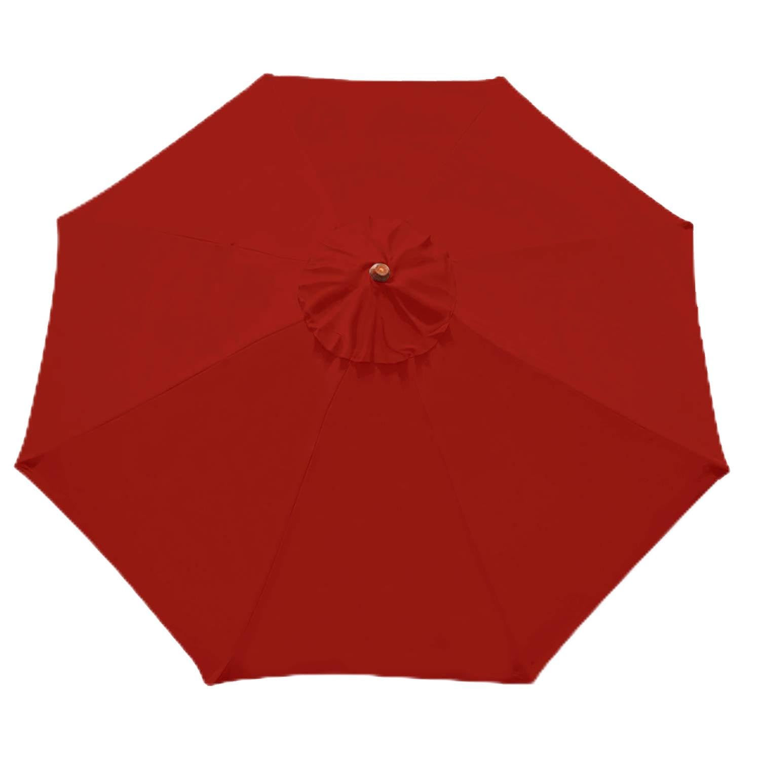 ABCCANOPY 9ft Outdoor Umbrella Replacement Top Patio Umbrella Market Umbrella Replacement Canopy with 8 Ribs(Logo Red)
