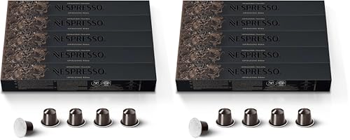 Image of Nespresso Capsules Original Line, Roma Intenso, Medium Roast Coffee, 50 Count Coffee Pods (Pack of 2)