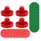Veemoon Accessoires Hockey sur Air 20 Pièces – 4 Pousseurs Rouges 96 Mm 8 Patins en Feutre 8 Palets Rouges 64 Mm – pour Tables de Hockey sur Air Indoor, Matériel de Sport et Loisirs