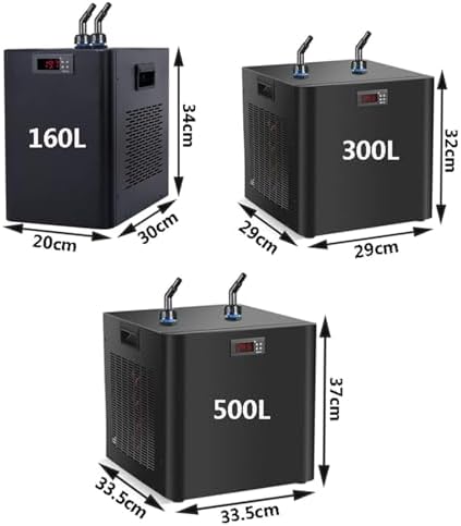 42 Gal Aquarium Chiller, Quiet Water Chiller, Water Chiller for Ice Bath, with Pump & 3m Pipe for Hydroponics Freshwater Saltwater Fish Coral Shrimp Jellyfish,300L
