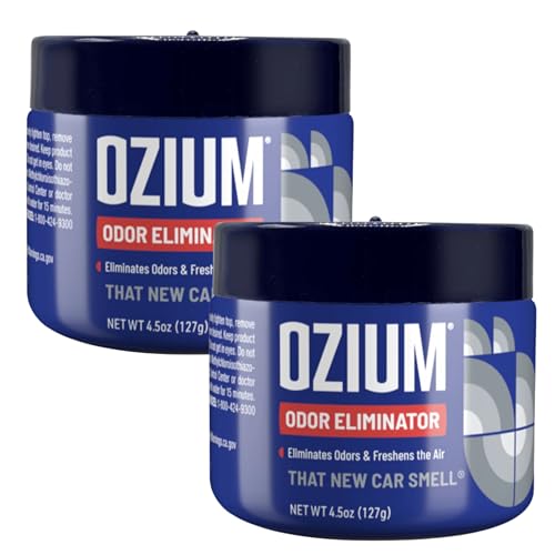 Image of Ozium 4.5 Oz. Odor Eliminating Gel for Homes, Cars, Offices and More, That New Car Smell Scent, 2 Pack