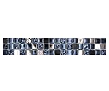 Mosaïque Frise Mosaïque noire avec argent brillant carrelage mur cuisine carrelage carrelage salle de bain MOS92BOR-660_f