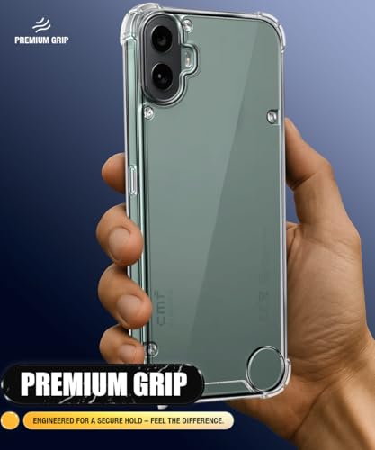 Image of WOW IMAGINE Ultra-Hybrid Crystal Clear Back Case for Nothing CMF Phone 1 | Shockproof Design | Camera Protection Bump | Hard Clear Mobile Back Cover with Cushioned Edges - Transparent