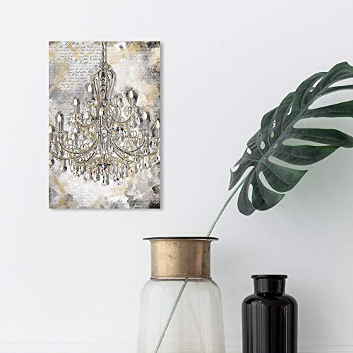 The Oliver Gal Artist Co. Fashion and Glam Wall Art Canvas Prints 'Calligraphy Chandeliers Home Décor, 10" x 15", Gold, Gray by The Oliver Gal Artist Co. - Used condition - Image 5