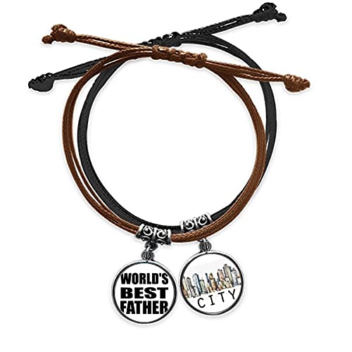 Bracelet corde Le Meilleur père du Monde en cuir tressé Sidi