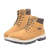 LEOSS ORIGINAL Botas de hombre cómodas para caminar Casual Baja Zapatos Casual Biker Zapatos, camel, 43 EU