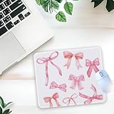 1 Pcs Cute Pink Bow Non-Slip Rubber Mouse Pad for Home Office Desk Workspace Laptop Gifts for Women Girls Friends Family