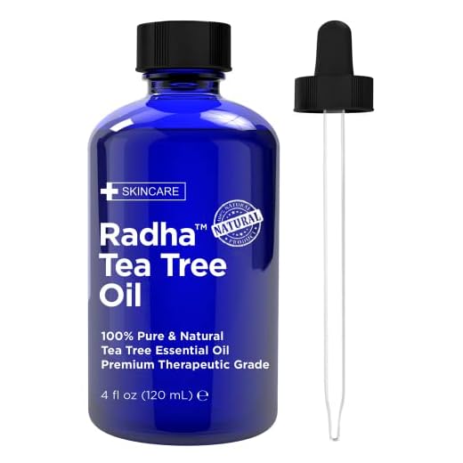 Radha Beauty Australian Tea Tree Essential Oil 4 oz. - 100 Percent Pure & Natural Therapeutic Grade - Great with Soaps, Shampoo, Body Wash, Aromatherapy for Nail Care, Scalp, Aromatherapy and Diffuser.