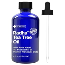 Radha Beauty Tea Tree Essential Oil 4 oz. - 100 Percent Pure & Natural Therapeutic Grade - DYI Soaps, Shampoo, Body Wash, Aromatherapy