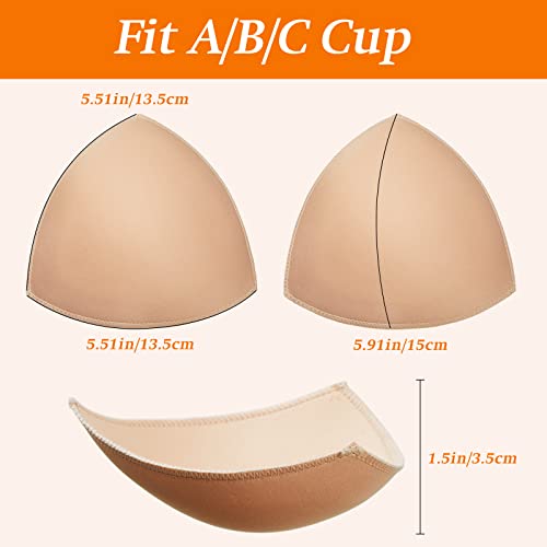 Geyoga 12 Pairs Women Triangle Bra Insert Removable Bra Inserts For Sports Bra Pads Inserts For Women Girls Cup Bra Replacement Pad Summer (White, Nude Color, Black) #TOP1