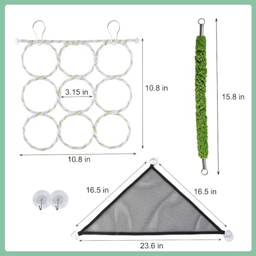 9-Loop Snake Enrichment Toys with Snake Climbing Accessories, Climbing Rings and Reptiles Climbing Toy Hammocks for Ball Python Corn Snakes Lizards, Small Reptile Tank Accessories — view 3