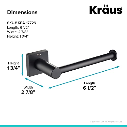 KRAUS Ventus Toilet Paper Holder, Matte Black Finish, KEA-17729MB