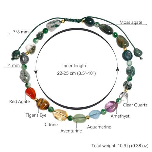 Image of 7 Chakra Crystals and Stones Anklet Irregular Tumbled Gems Beaded Ankle Bracelets for Women Spiritual Energy Meditation Yoga Healing Jewelry Mom's Gifts