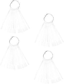 150pcs Nail Color Display Boards Set Fan-shaped Nail Art Practice Tips for Manicurists and Color Comparison Transparent with Ring