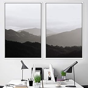 signwin 2 Piece Framed Canvas Wall Art Foggy...