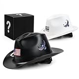 LOHASTOUR Cowboy Hard Hat with Reflective Stickers - Class C Safety Helmet, Vented Full Brim Hard Hats, Lightweight Western Style Construction Work for Men & Women - ANSI Approved - Black
