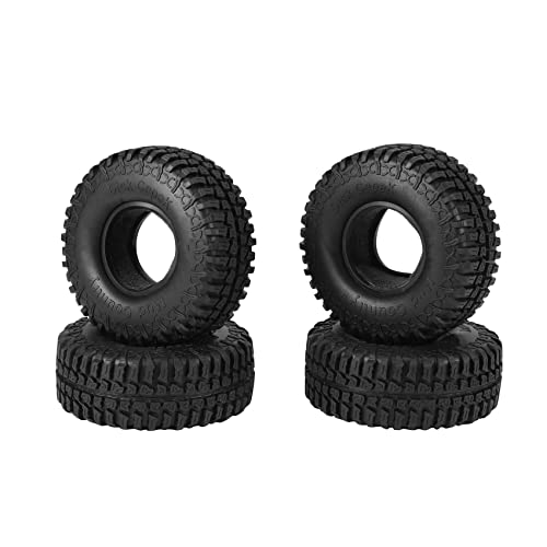 Okeeyseda 4 StüCk 100MM 1.9 Gummi Reifen Reifen Rad für 1/10 RC Crawler Auto SCX10 90046 AXI03007 TRX4 D90 CC01