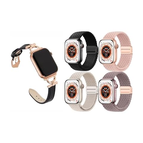 Osber Designer D-shape Genuine Leather iWatch Band & Newly Braided Magnetic iWatch Band Cover