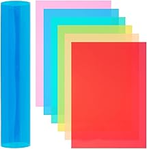 BENECREAT 24Pcs 6 Colors PVC Flexible Plastic Sheets, 11.8x8.3 Inch A4 Colored Translucent Plastic Sheets for Craft, Windows, Picture Frames, DIY Display Projects