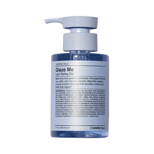 J Beverly Hills Blue Glaze Me Light Styling Hair Gel with Aloe Vera for Moisture Light Hold 7 Oz
