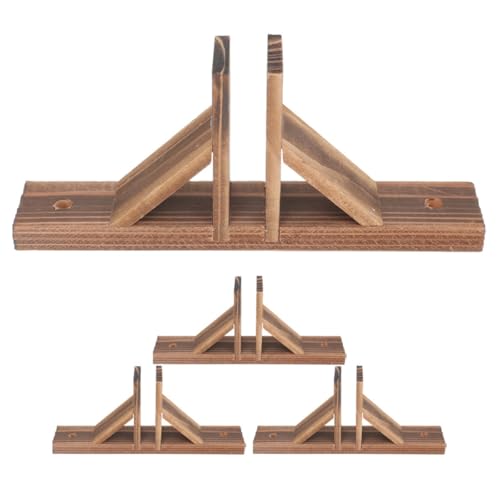 DECOMELODY Wooden Picket Fence Support Feet 4Pcs Garden Fence Bases with Polished Surface for Safe Handling and Easy Assembly