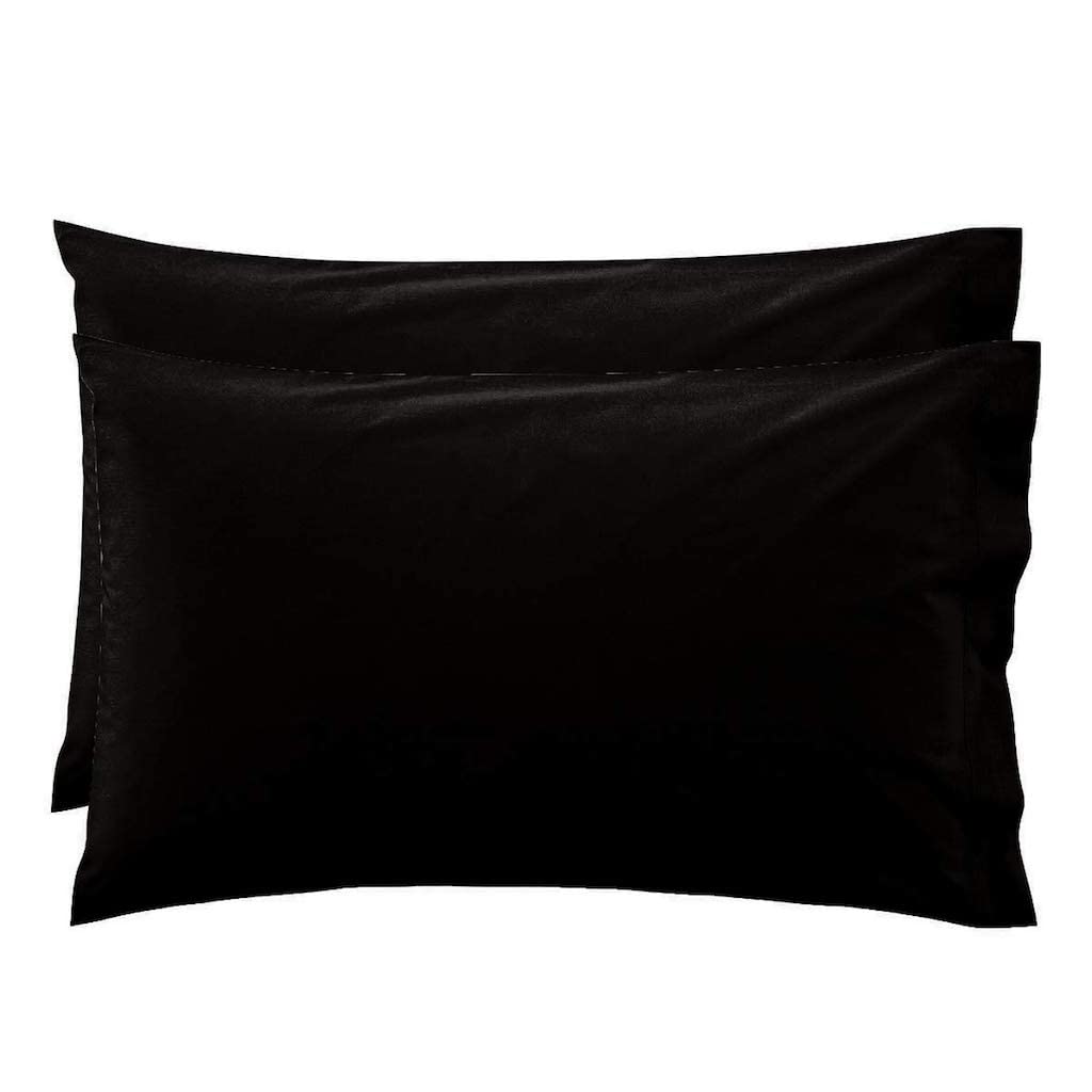 LARA MORADA - Set Completo Lenzuola Matrimoniali, 100% Cotone, Made in Italy, Tinta Unita, per Letto Matrimoniale 2 Posti, Nero