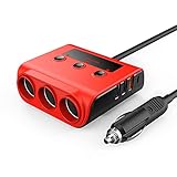 golf 1 verteiler 【3 ZIGARETTENANZÜNDER STECKDOSE】 12V/24V Auto-Splitter bietet eine Gesamtleistung von bis zu 120W (60W Leistung bei max für jede Steckdose). Alle Steckdosen sind in Übereinstimmung mit internationalen Standards hergestellt, genug für die gleichzeitige Verwendung einer Vielzahl von tragbaren Geräten, passen mit Dash Cam, GPS, Sat Nav, Sitzheizung, Auto Luftbefeuchter, Auto Fan etc.
