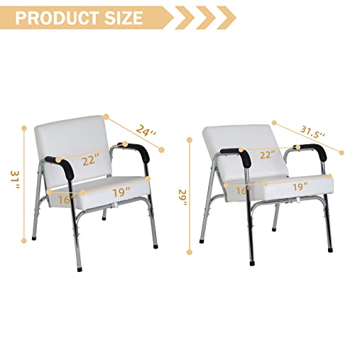 Borgeby Barber Chair Hair Salon Chair Auto Reclining Chair Tattoo Chair With Auto-Recline Seat Back, Height Adjustable, Heavy Duty Steel Frame Hair Salon Equipment For Hair Stylist(White) #TOP7