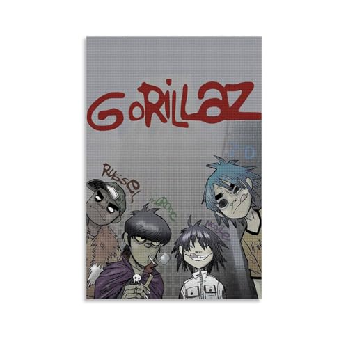 Generisch Gor-illaz Ruban pour chambre, art mural esthétique sur toile, décoration de chambre à coucher, poster 30 x 45 cm