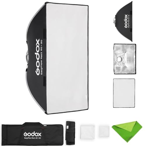 Godox EazyFlow Rect 60x90cm�i23.6x35.4�C���`�j �܂肽���ݎ� Bowens�}�E���g �\�t�g�{�b�N�X ? �N�C�b�N�����[�X�@�\���ځA�O���b�h�E�t�����g���C���i�[�f�B�t���[�U�[�t�� ? �B�e�X�^�W�I�p�t���b�V���A�|�[�g���[�g
