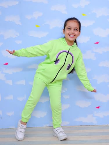 Image of The Mom Store Kids Sweatshirt With Joggers Set| Cotton With French Terry | Cute Prints | Warm | For Boys & Girls | Trendy Winter Sets For Kids | Hoodie And Sweatpant Set