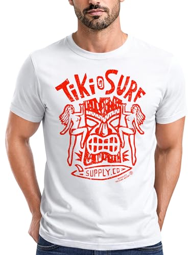 T-shirt Tiki Honolulu Neverless en coton blanc et rouge taille XS