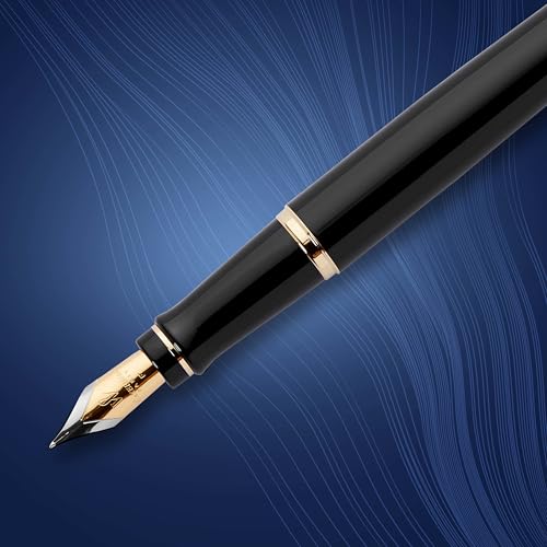 Waterman Expert Fountain Pen, Gloss Black with 23k Gold Trim, Medium Nib, Luxury Pen in Gift Box, Fountain Pen for Writing by Waterman - Image 4