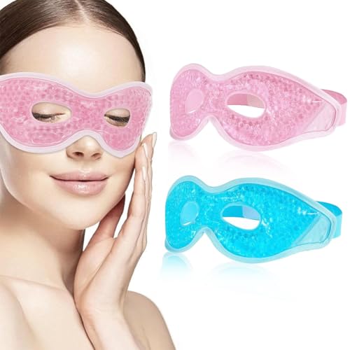YOYEAH Eye Mask Cooling 2 Pezzi - Maschera per Gli Occhi in Gel per la Terapia del Caldo e del Freddo, Maschera per Dormire rinfrescante, Maschere per Il Raffreddamento degli occh
