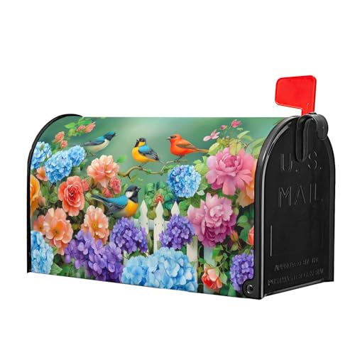 Image of Spring Watercolor Flowers Mailbox Covers Magnetic Spring Summer Welcome Outdoor Mailbox Cover Standard Size 21 inch X 25.5 inch Floral Holiday Mailbox Wrap Post Letter Box Cover Decor for Home Garden Yard