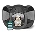 Furhaven Pet Playpen | Indoor/Outdoor Mesh Open-Air Playpen & Exercise Pen Tent House Playground for Dogs & Cats, Gray, Small