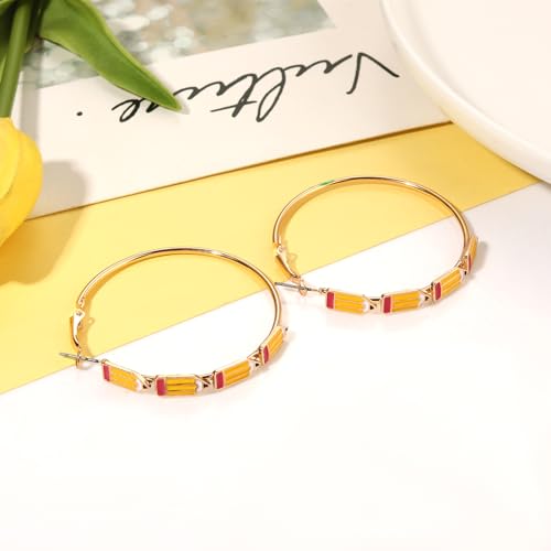 Teacher Appreciation Gifts for Women Teacher Earrings Book Pencil Hoop Earrings Back To School Jewelry Accessories Outfits4