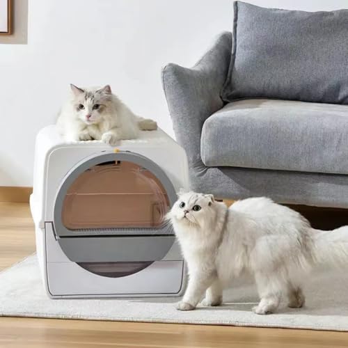 Eyawe 猫用トイレ 猫用自動トイレ 猫用引き出し 蓋付き 電動 自動 猫用トイレ 猫用トイレ 猫用トイレボックス 大型 掃除しやすい 出入口方式 におい分離 猫用自動トイレ 猫用品 おむつ交換ボックス 半自動 猫用トイレ JPW-20250305-08 の商品画像 3