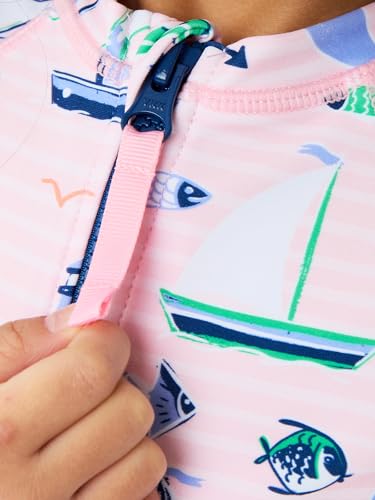 Image of RuffleButts Girls One Piece Rash Guard Baby Swimsuit UPF 50+ Sun Protection