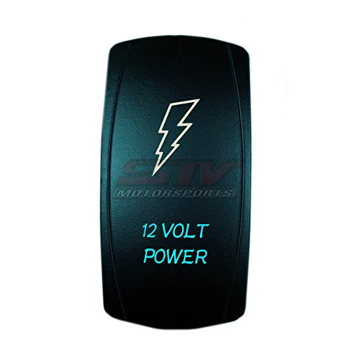 Bright Light Powersports Universal Laser Rocker Switch 12V Power On/Off Led 12 Volt 20Amps (Blue) #TOP1