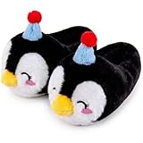ARELUX Animal Slippers for Women & Men - Fluffy Plush Indoor/Outdoor House Shoes, Bee Warm Winter Slippers with Memory Foam, Non-Slip Sole