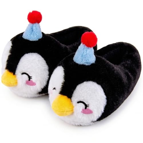 ARELUX Animal Slippers for Women & Men - Fluffy Plush Indoor/Outdoor House Shoes, Bee Warm Winter Slippers with Memory Foam, Non-Slip Sole