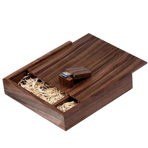 Chiavetta USB in legno personalizzata con scatola per regalo con logo per matrimonio/anniversario/fotografia