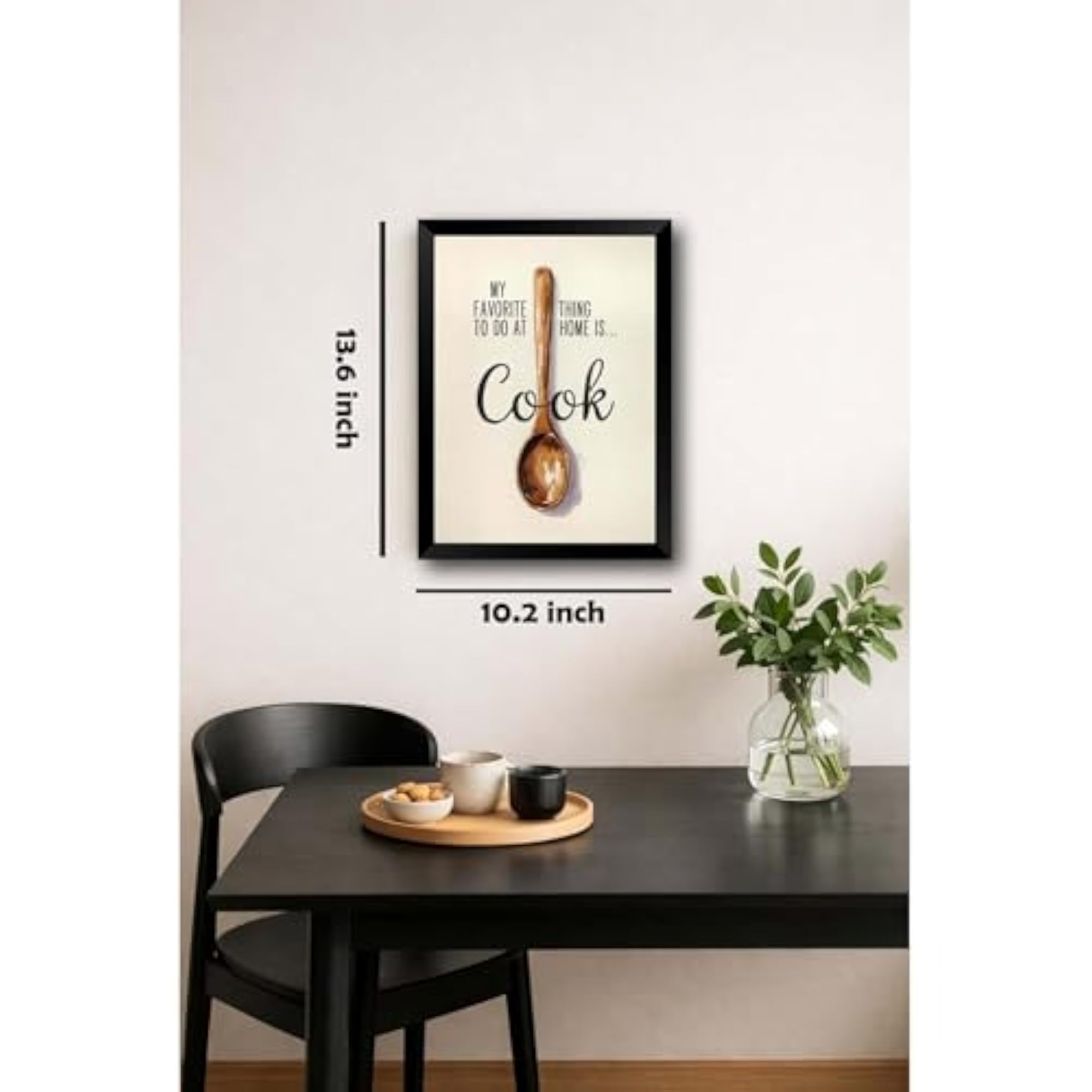 Kitchen Quote Wall Frame, Wooden Spoon Art