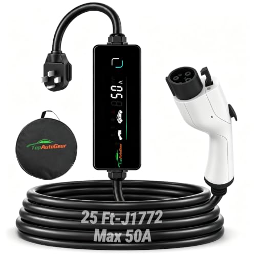ENERGYGENIE 50Amp ���x�� 2 EV�[�d�� 240V NEMA 14-50P 25�t�B�[�g J1772�P�[�u���B | �����[�d�A���߉\�ȃA���v&�^�C�}�[�A����A�K���[�W�A���[�h�g���b�v�Ƀ|�[�^�u���A�����̒ʋ΂ɍœK