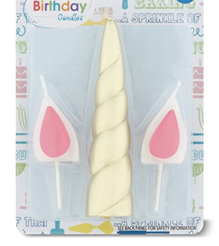 Unicorn Gold Birthday Candles, 3 Pieces #TOP1