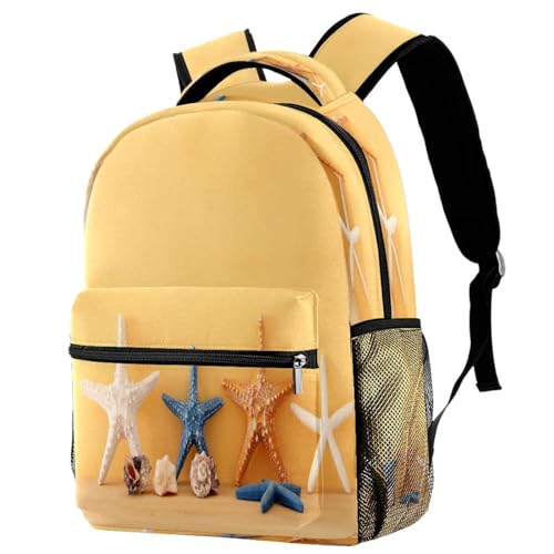Sac à dos d'école motif étoile de mer multicolore 29x20x40cm